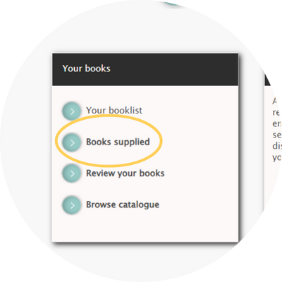 The download list button is also available at the top right of the books supplied list